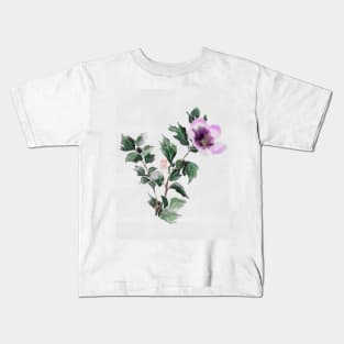 Watercolor pink hibiscus Kids T-Shirt